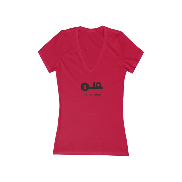 Invite Only - Women's Jersey Short Sleeve Deep V-Neck Tee