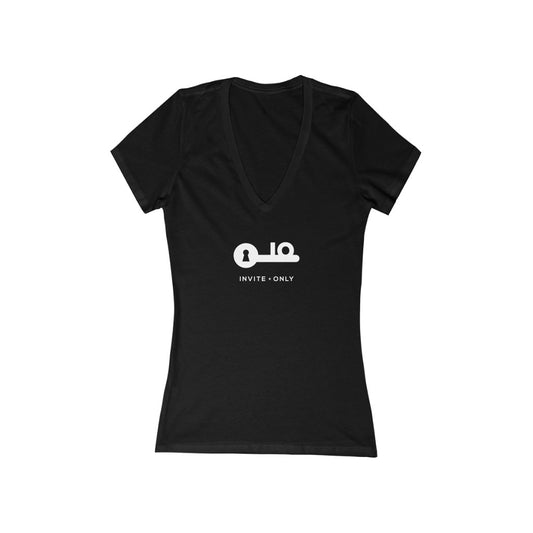 Invite Only - Women's Jersey Short Sleeve Deep V-Neck Tee