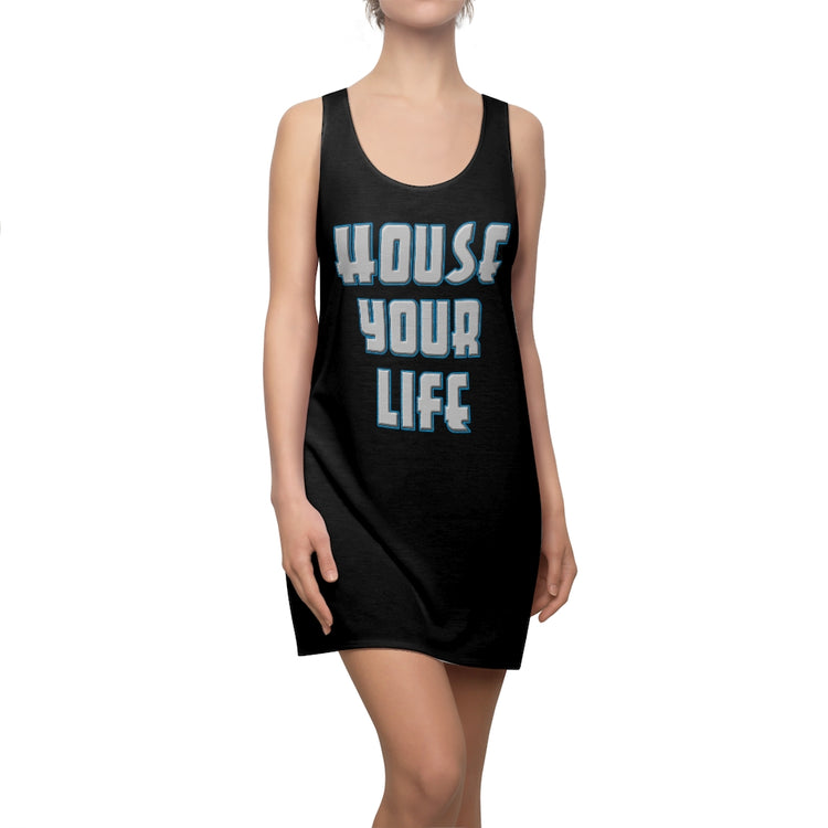 Critically Massive - Women's Cut & Sew Racerback Dress (2-sided) Steel Print