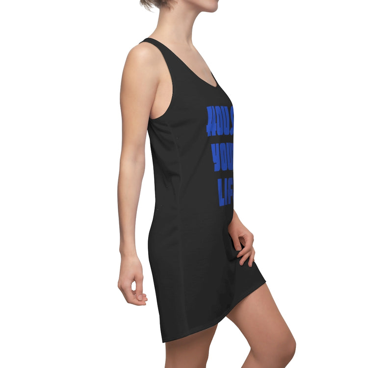 Critically Massive - Women's Cut & Sew Racerback Dress (2-sided) Chromakey Blue