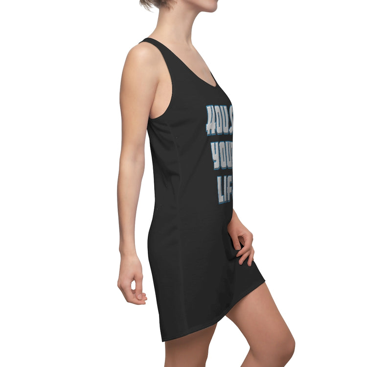 Critically Massive - Women's Cut & Sew Racerback Dress (2-sided) Steel Print