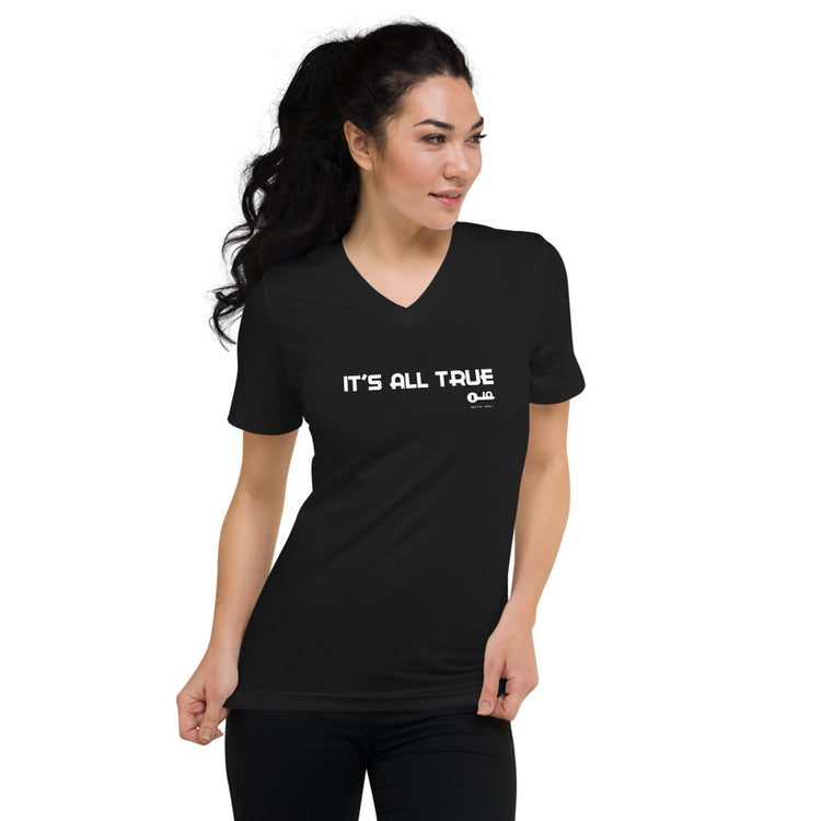 Invite Only - "It's All True" Unisex V-Neck in Black