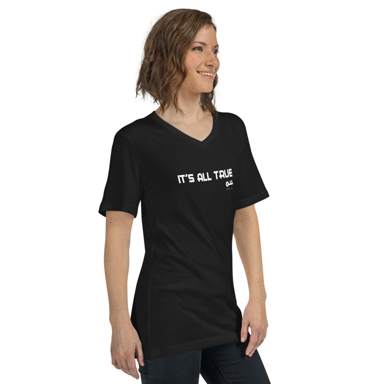 Invite Only - "It's All True" Unisex V-Neck in Black